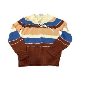 True VTG Kmart‎ Sweater Girls 14 Browns Acrylic Pullover 70s 80s